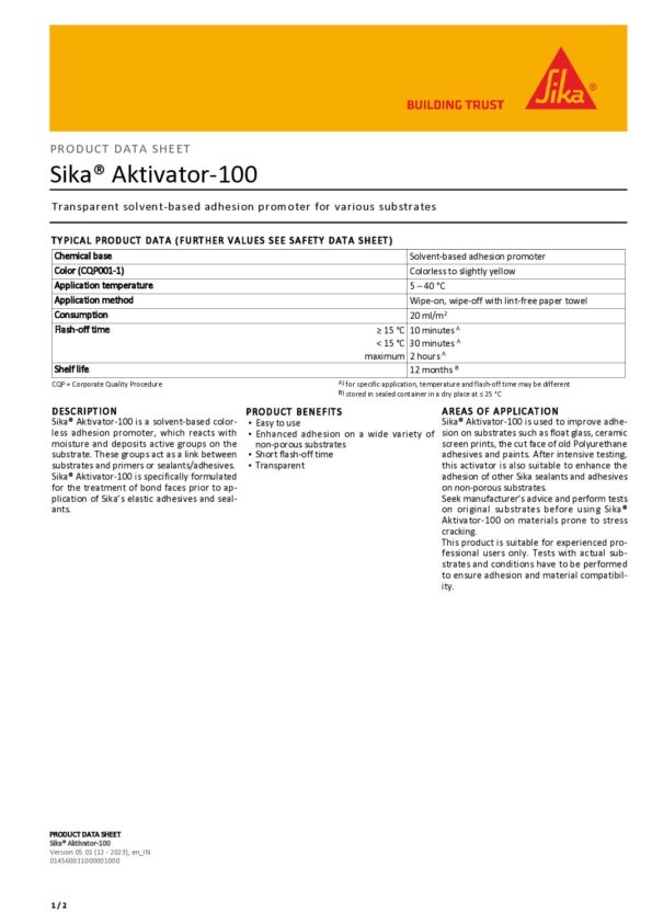 thumbnail of Sika Aktivator-100