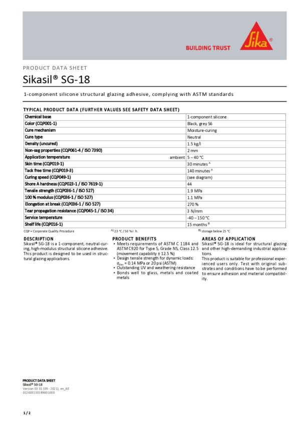 thumbnail of sikasil SG-18