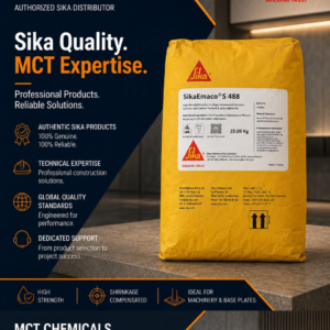 SikaEmaco S 488 structural concrete repair mortar by Sika - 25kg high strength high modulus shrinkage compensated mortar for hand and spray applied concrete repair, supplied by MCT Chemicals Pakistan