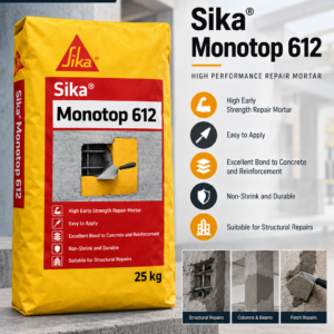 Sika MonoTop®-612 one-component, fibre-reinforced, silica-fume structural repair mortar