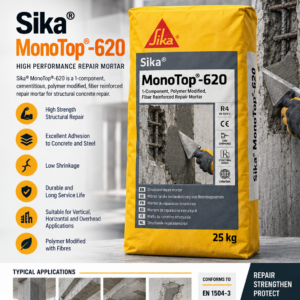 Sika MonoTop®-620 one-component, polymer-modified, fibre-reinforced structural repair mortar