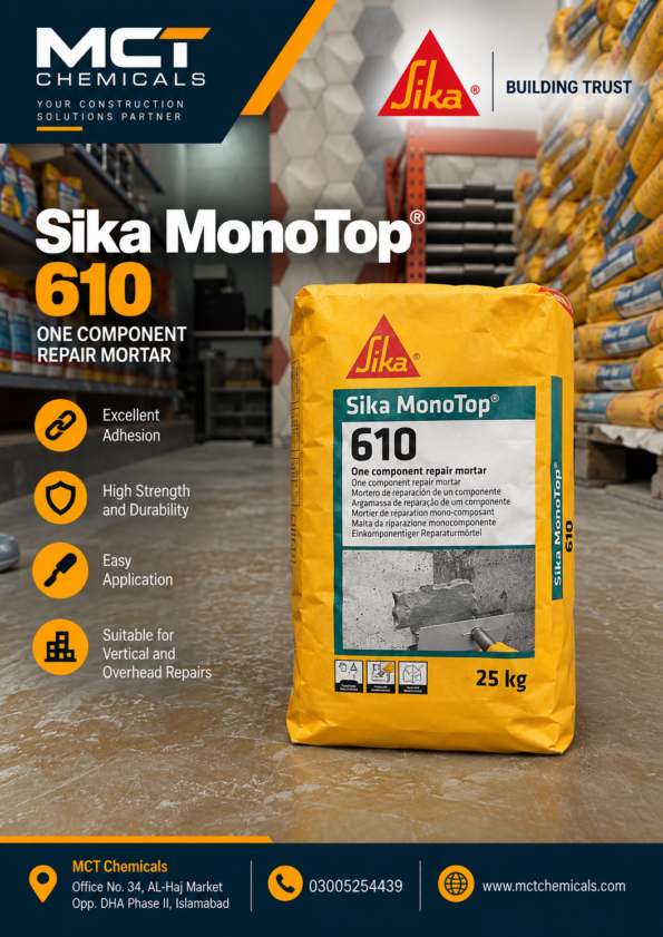 Sika MonoTop®-610 cementitious, polymer-modified bonding primer and reinforcement corrosion protection